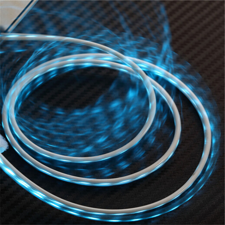 Smile face Flexible Colorful LED Light V8 Micro USB Cable Data Sync Charger cord for Samsung Galaxy Smartphone